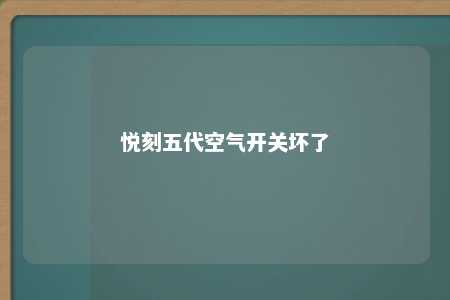 悦刻五代空气开关坏了