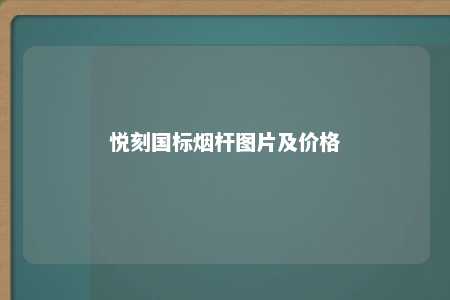 悦刻国标烟杆图片及价格