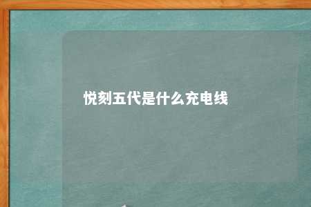 悦刻五代是什么充电线